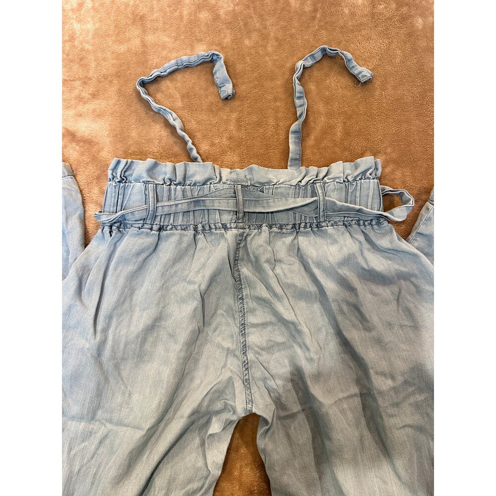 Thread & Supply Chambray Wide Leg Pants Small Paperbag Waist Drawstring Lyocell - Picture 9 of 11